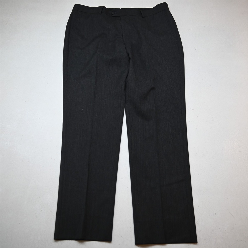 Nordstrom 36x32 Gray 100% Wool Trim Fit Flat Front Slim Dress Mens Pants